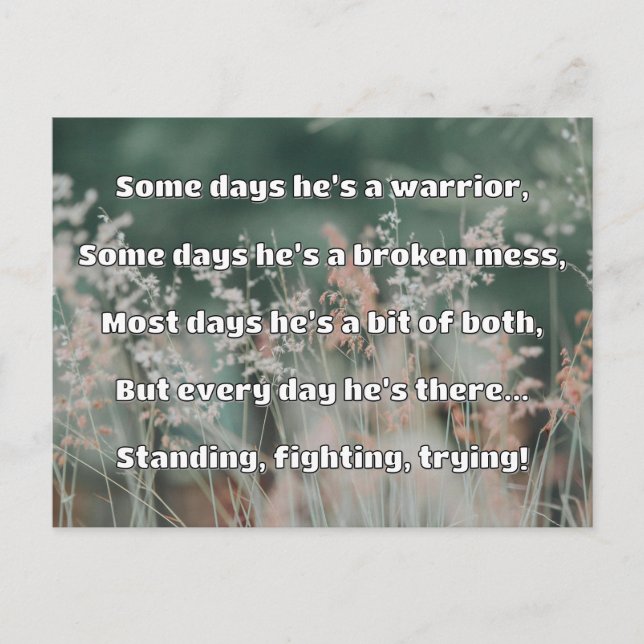 Positiv offertuppmuntran för tom styrka vykort (Framsida)