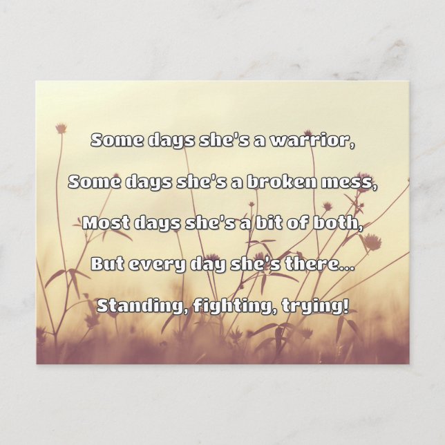 Positiv offertuppmuntran för tom styrka vykort (Framsida)