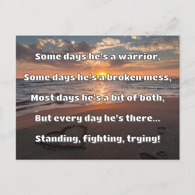 Positiv offertuppmuntran för tom styrka vykort (Framsida)