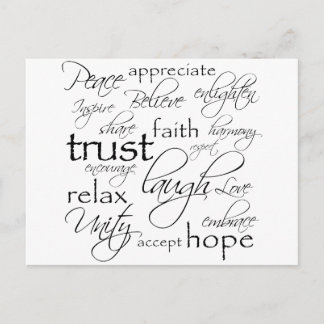 Positiv Ord-anpassning av produkt Vykort