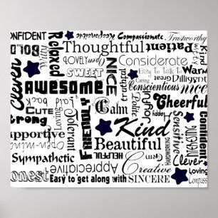 Positiv ord typografi poster
