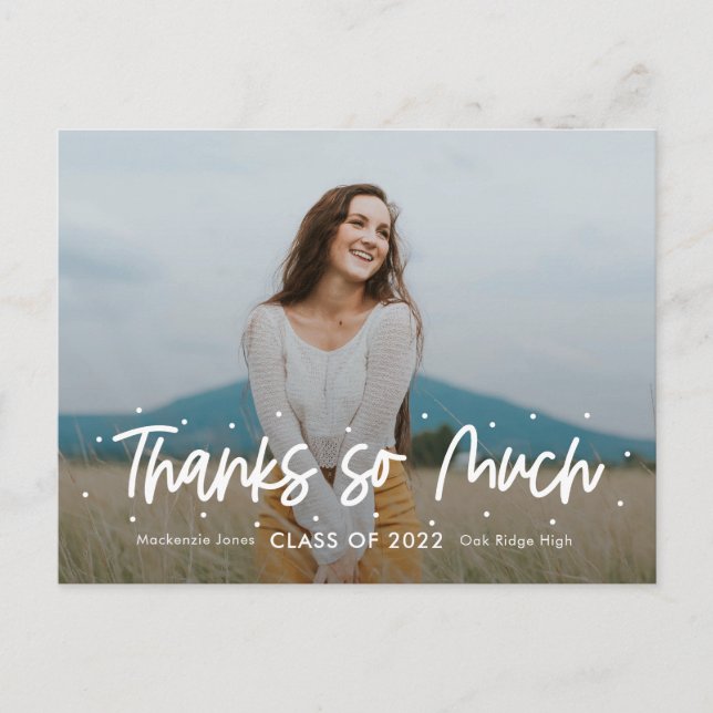 Positiv Outlook Studenten Photo Tack Vykort (Framsida)