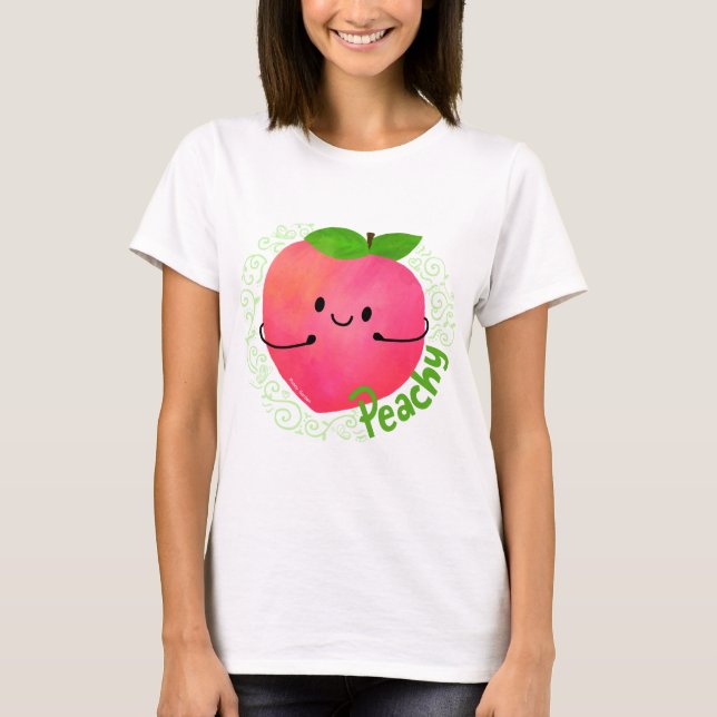 Positiv persiko-pun - peachy tee shirt (Framsida)