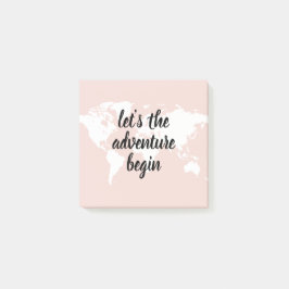 Positiv Rosa Låt oss att världskartan Äventyr börj Post-it Block