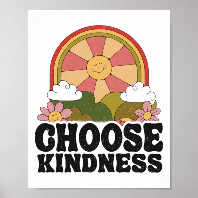 Positiv Sol Fred Hippie Retro Välj Vänlighet Ea Poster (Framsidan)