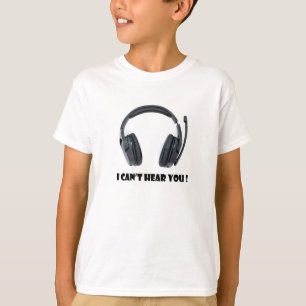 positiv text för hörlurar kan jag inte höra dig t shirt
