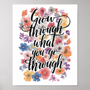 Positiv tillväxt och motiverande typografi poster