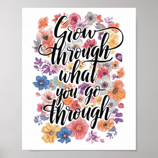 Positiv tillväxt och motiverande typografi poster (Framsidan)
