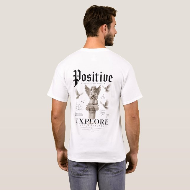 Positiv Utforska Bakre Tryck T-Shirt (Hel baksida)