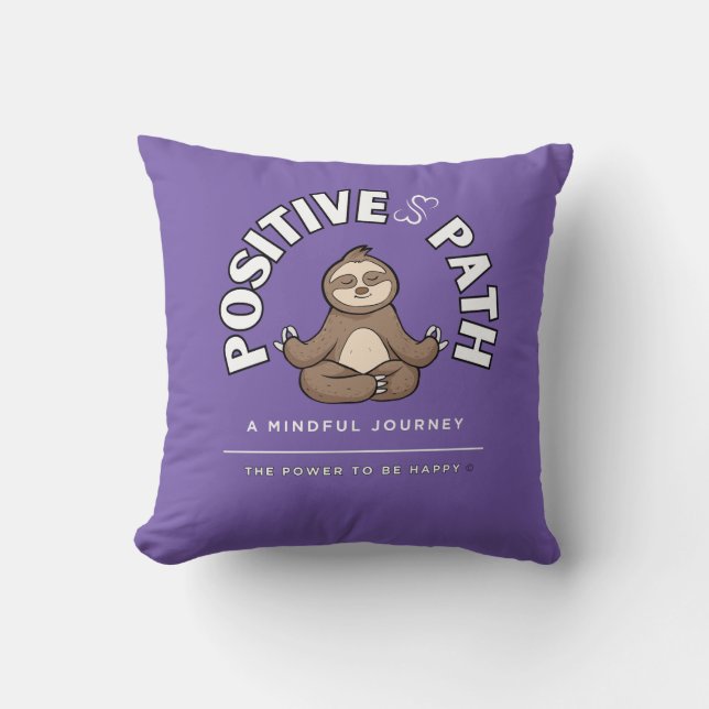 POSITIV VÄG PELOW MED FREDLIG SLOTH KUDDE (Framsida)