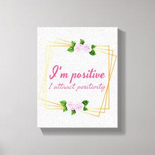 Positiv vibe ord för själv kärlek canvastryck