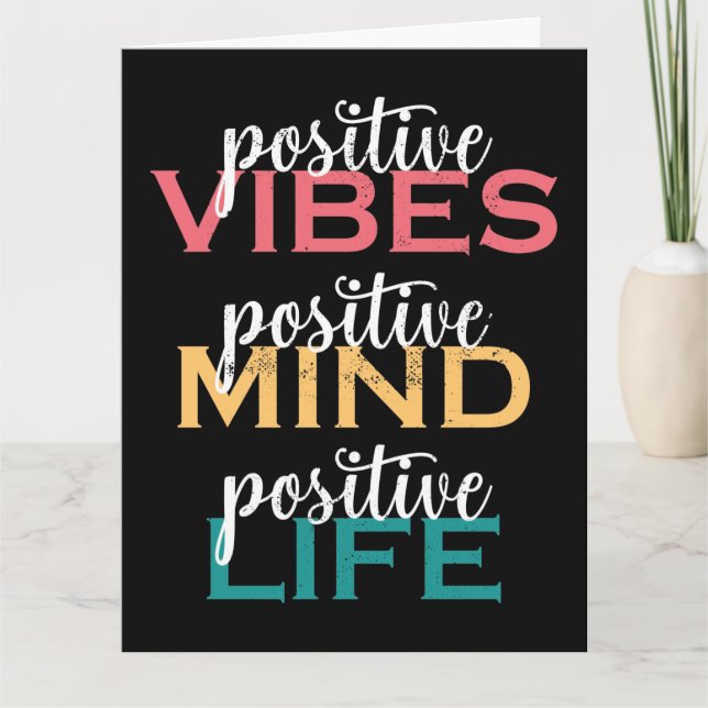 Positiv vibes Positive Mind Positive Life Kort (Framsida)