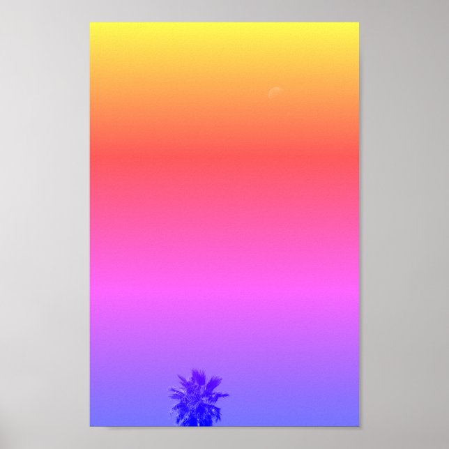 Positiv vibes Tropiska minimalism Handflatan Träd  Poster (Framsidan)