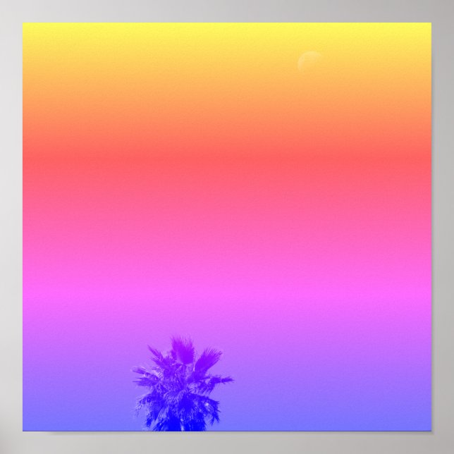 Positiv vibes Tropiska minimalism Handflatan Träd  Poster (Framsidan)