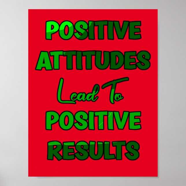 Positiva attityder leder till positiva resultat poster (Framsidan)