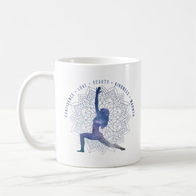 Positiva attitydinspirerande visioner om ord kaffemugg (Vänster)