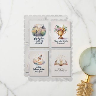 Positiva bekräftelsekort med 8 positiva offerter tack kort