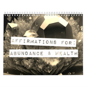 Positiva bekräftelser Birthstone Crystal Abundance Kalender