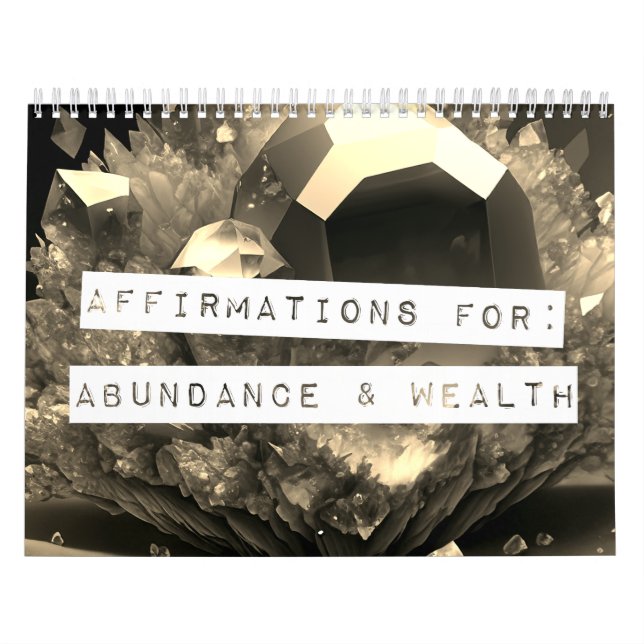 Positiva bekräftelser Birthstone Crystal Abundance Kalender (Omslag)