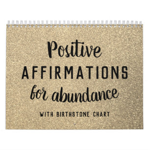 Positiva bekräftelser Birthstone Glitter Abundance Kalender