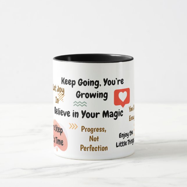 Positiva bekräftelser Färgrik mindset-mugg Mugg (Center)
