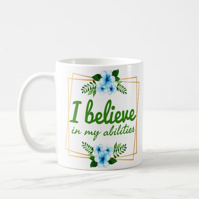 Positiva bekräftelser för hårt arbetande kaffemugg (Vänster)