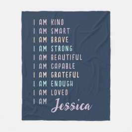 Positiva bekräftelser för kvinnors Personlig Blue Fleecefilt