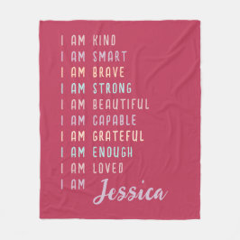 Positiva bekräftelser för kvinnors Personlig Rosa Fleecefilt