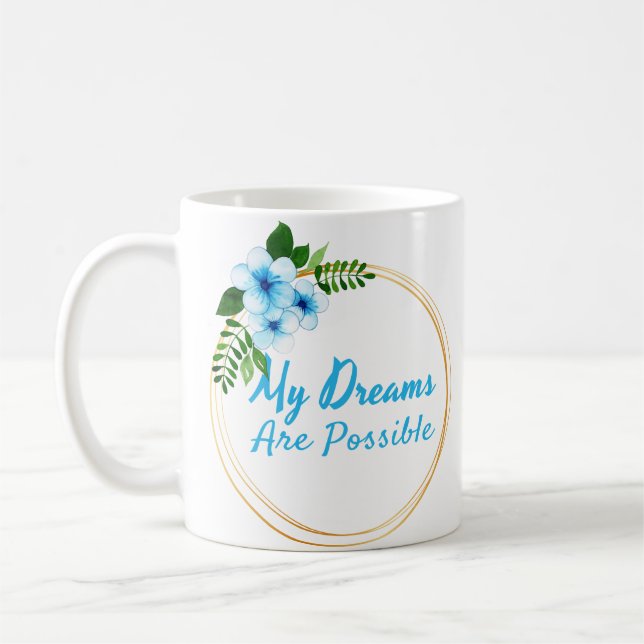 Positiva bekräftelser för livstidsgodkännande kaffemugg (Vänster)