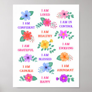 Positiva bekräftelser inspirationerande daglig Blo Poster