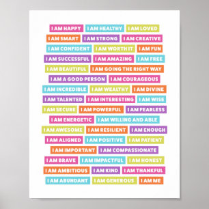 Positiva bekräftelser Jag bekräftar härmed Poster