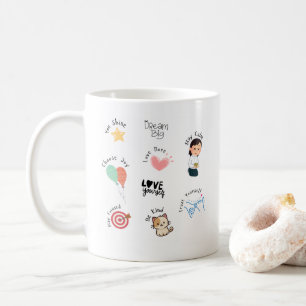 Positiva bekräftelser Kaffe Mugg - håll dig positi