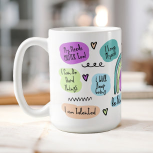 Positiva bekräftelser kaffemugg
