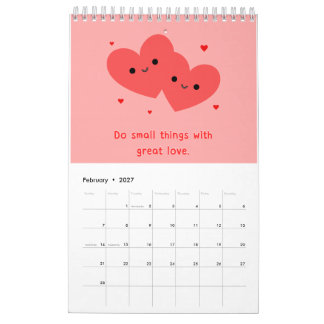 Positiva bekräftelser Kawaii Motivationskalender Kalender