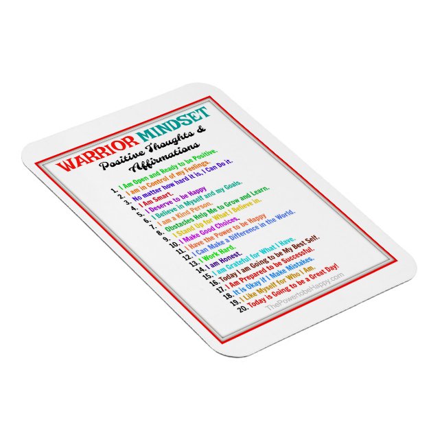 POSITIVA BEKRÄFTELSER MAGNET FÖR WARRIOR MINDSET (Högersidan)