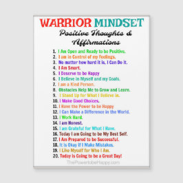 Positiva bekräftelser Magnet - Warrior Mindset