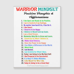 Positiva bekräftelser Magnet - Warrior Mindset