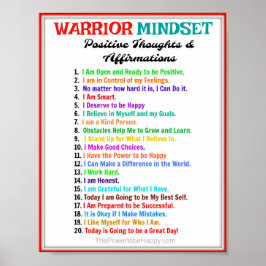 Positiva bekräftelser Poster - Warrior Mindset