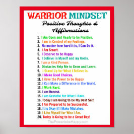 Positiva bekräftelser Poster - Warrior Mindset