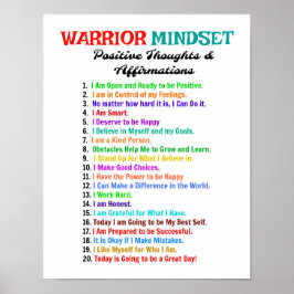 Positiva bekräftelser Poster - Warrior Mindset