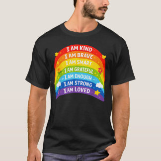 Positiva bekräftelser regnbåge t shirt