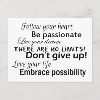 Positiva bekräftelser vykort