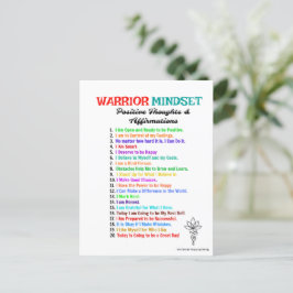 Positiva bekräftelsereportet Warrior Mindset Postc Vykort