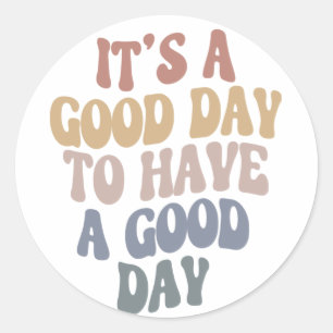 Positiva bilder från Groovy Retro Modern Text Bra Runt Klistermärke