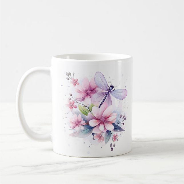Positiva blommor som ditt arbete är viktigt kaffemugg (Vänster)