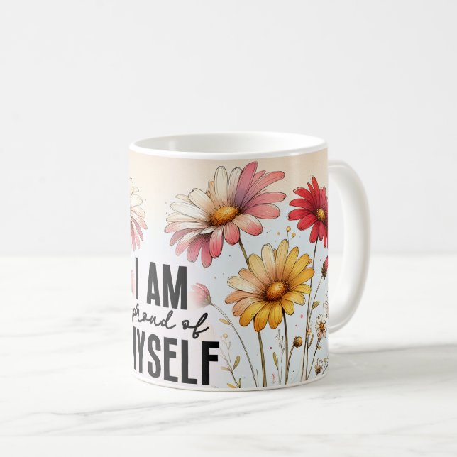 Positiva Citat Blommig Mugg (Framsida höger)