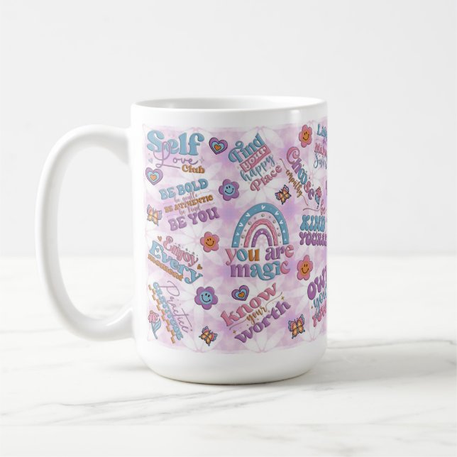 Positiva inspirerande citat Mugg, Retro Kopp (Vänster)
