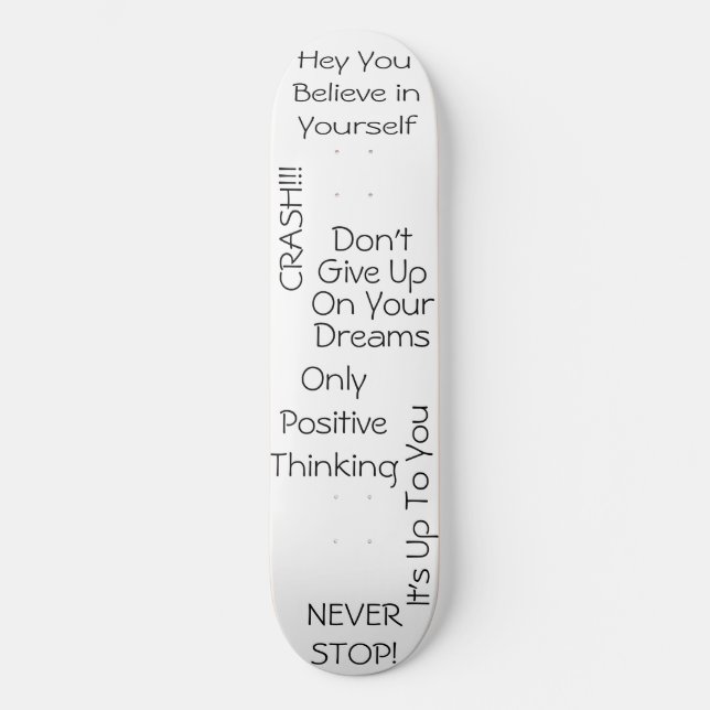 Positiva meddelanden mini skateboard bräda 18,5 cm (Framsida)