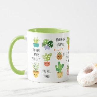 Positiva mind Cute Plants Ceramic Mugg - 11 oz