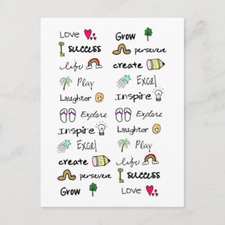 Positiva Ord-postkort Vykort